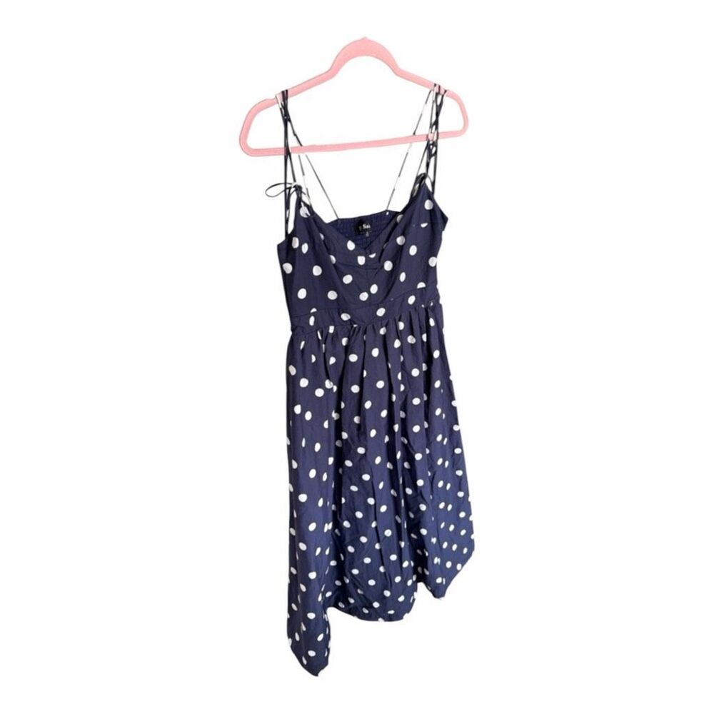 ✨EN SAISON Polka Dot Navy & White Sz Large Dress✨ - Picture 4 of 6